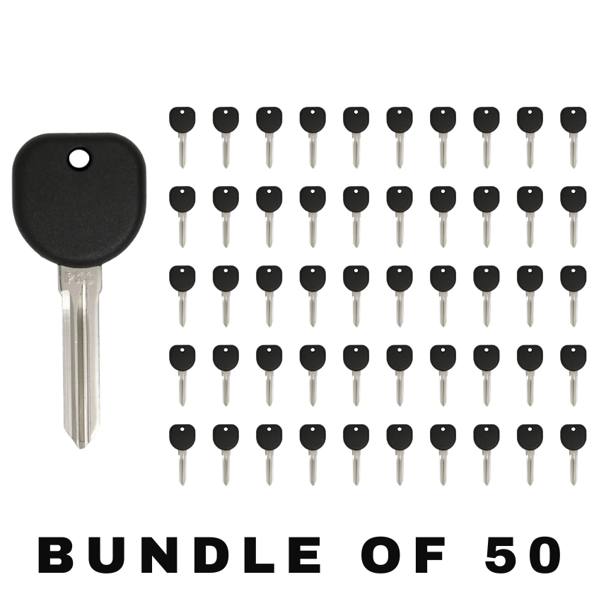 50 X 2004-2009  Buick Pontiac B107 / PT04 (PK3) - Z Keyway- Transponder Key (13 Chip) (AFTERMARKET) (BUNDLE OF 50)