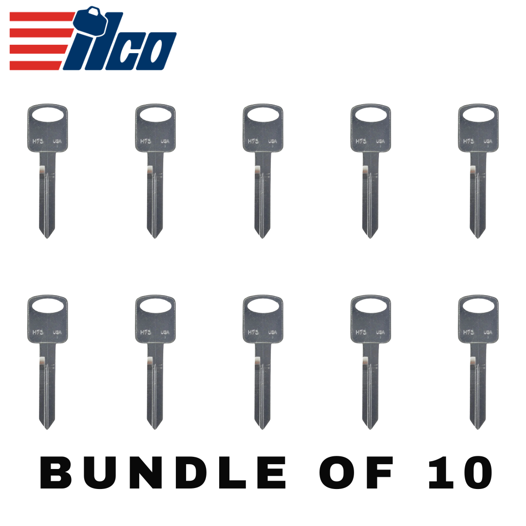 10 X Ilco - H75 - 1196FD - Ford - Metal Key Blank (BUNDLE OF 10)