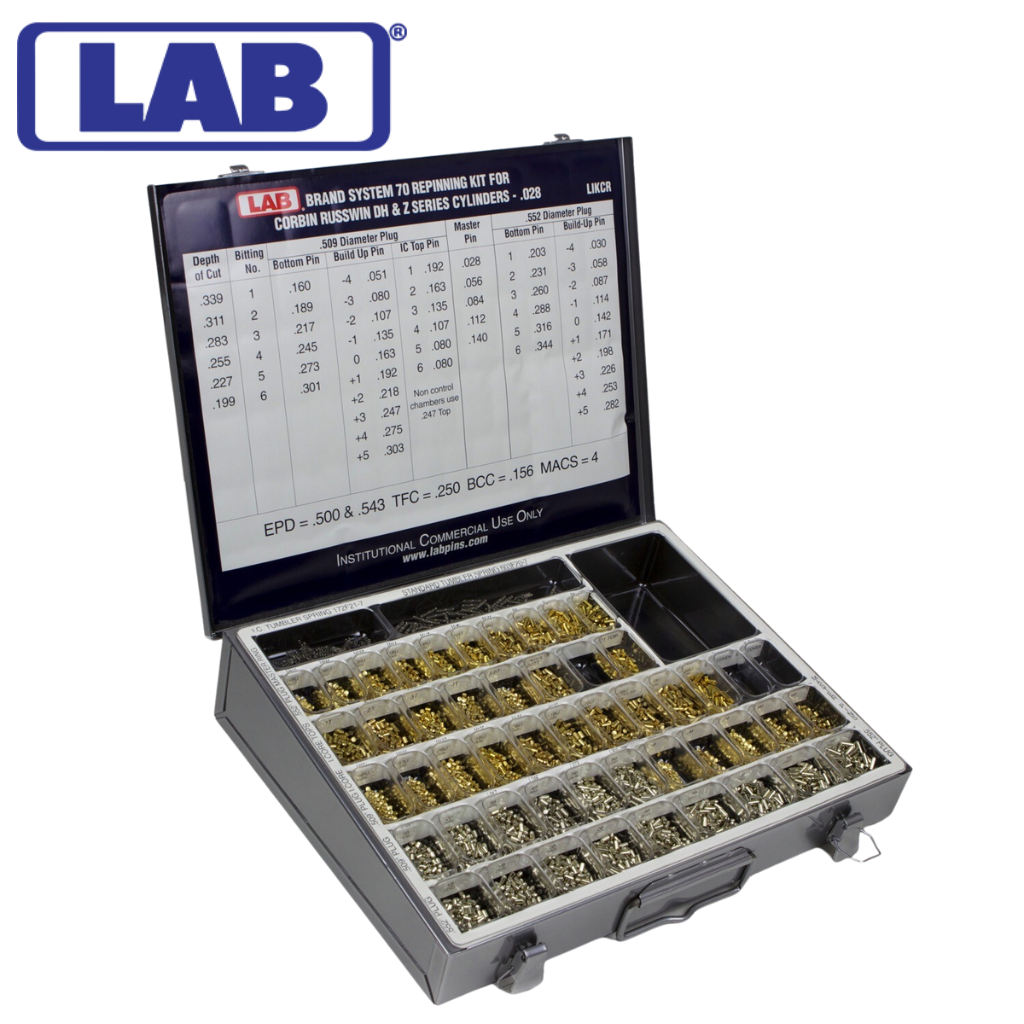 LIKCR- LAB Brand Corbin Russwin Rekeying Kit (System 70 DH and Z Class .509 & 552 Dia. Plugs, .028 Inc.)