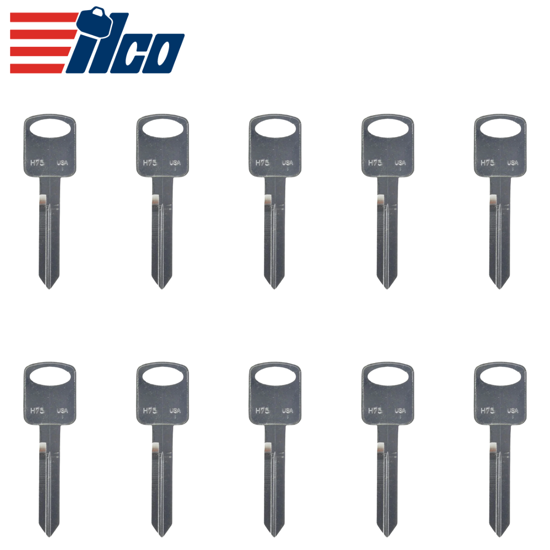 10 X Ilco - H75 - 1196FD - Ford - Metal Key Blank (BUNDLE OF 10)