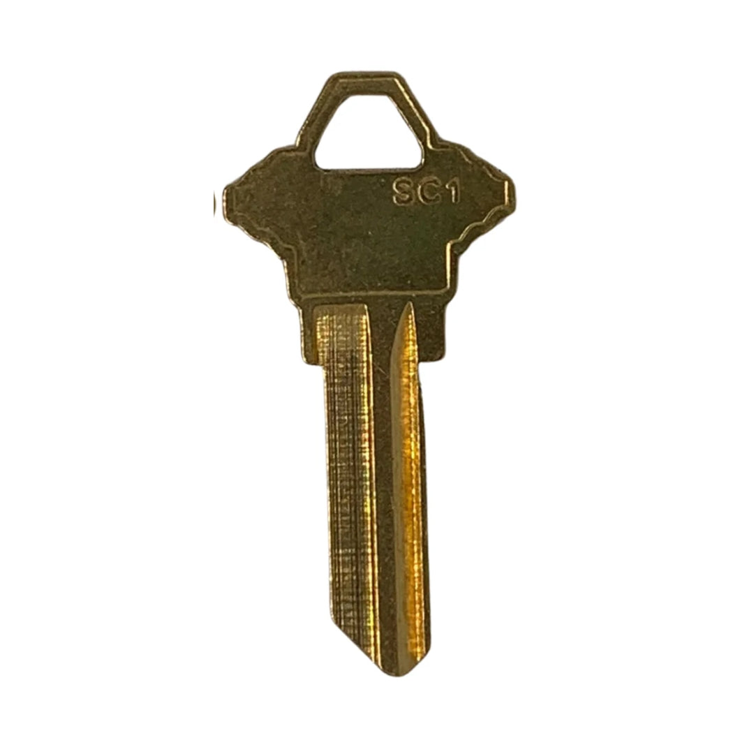 SC1 - Brass Finish Schlage Key Blank - Test Key Blade (AFTERMARKET)