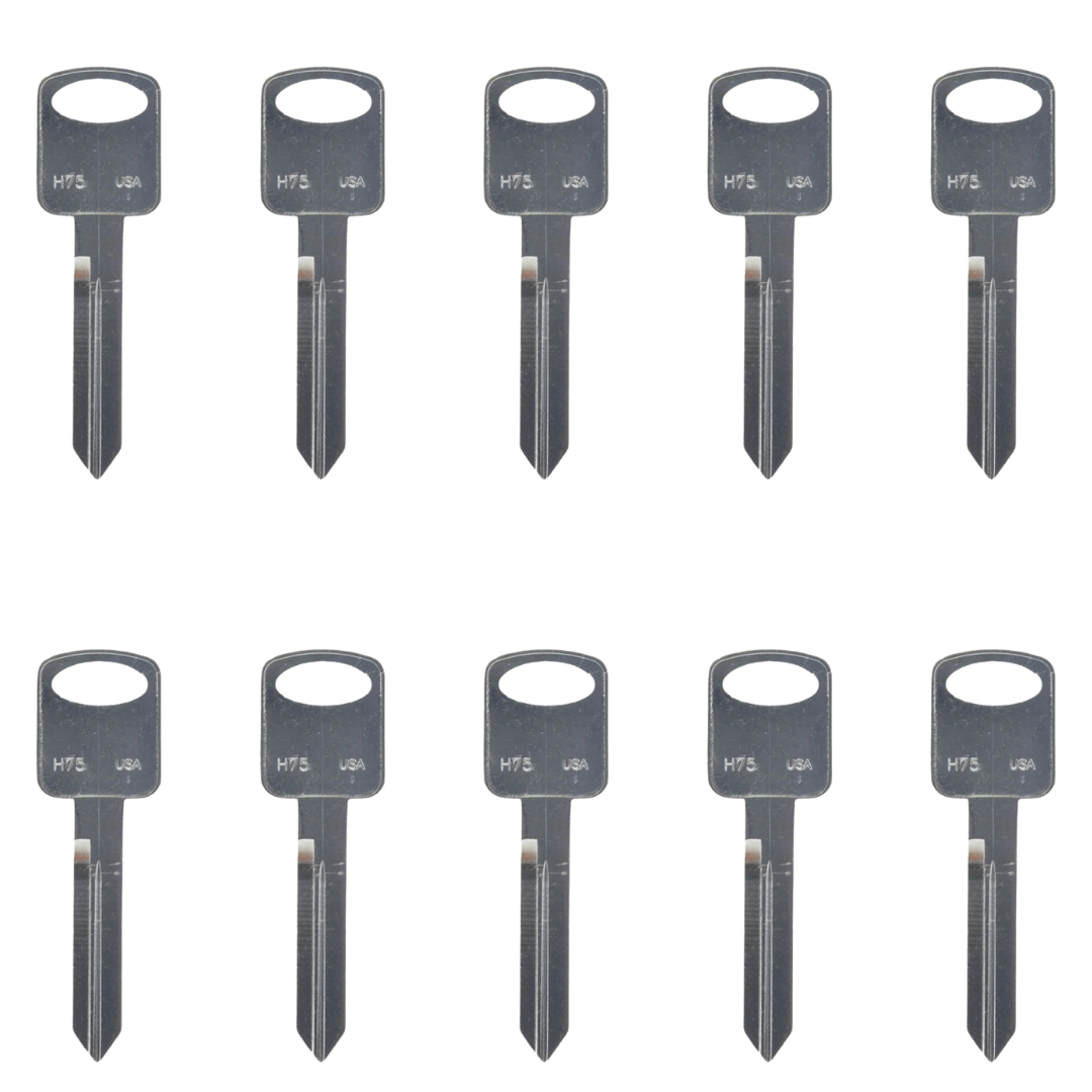 10 X Ilco - H75 - 1196FD - Ford - Metal Key Blank (BUNDLE OF 10)