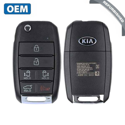 2016-2020 KIA Sedona 6 Buttons Remote Flip Key / 433MHz / TQ8-RKE-4F21 / 95430-A9360 (OEM Refurbished)