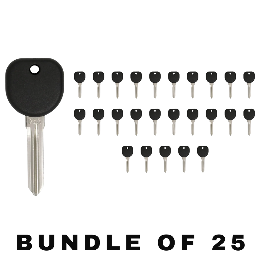 25 X 2004-2009  Buick Pontiac B107 / PT04 (PK3) - Z Keyway- Transponder Key (13 Chip) (AFTERMARKET) (BUNDLE OF 25)