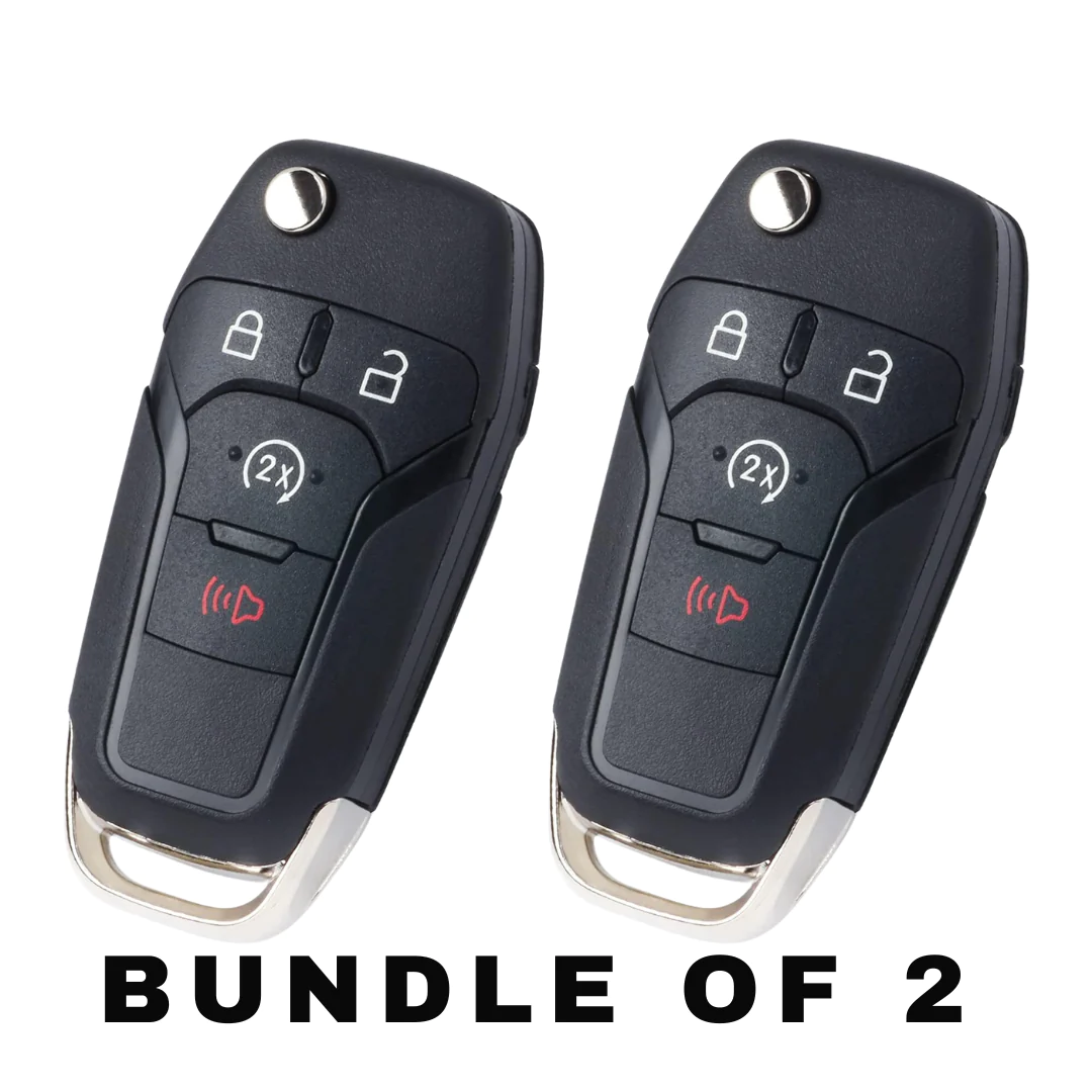 2 X 2015-2022 Ford F-Series Raptor Ranger / 4-Button Flip Key / 164-R8134 / N5F-A08TDA (AFTERMARKET) (BUNDLE OF 2)