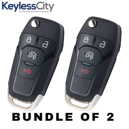 2 X 2015-2022 Ford F-Series Raptor Ranger / 4-Button Flip Key / 164-R8134 / N5F-A08TDA (AFTERMARKET) (BUNDLE OF 2)