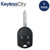 5 X 2009-2018 Ford F-Series Explorer / 4-Button Remote Head Key / OUC6000022 / (AFTERMARKET) (BUNDLE OF 5)