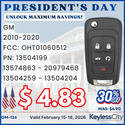 2010-2020 GM / 5-Button Flip Key / OHT01060512 (AFTERMARKET)
