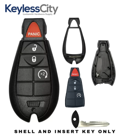 2008-2019 Chrysler Dodge Jeep VW 4-Button Fobik Key SHELL for IYZ-C01C (AFTERMARKET)