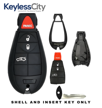 2008-2019 Chrysler Dodge Jeep VW 4-Button Fobik Key SHELL for IYZ-C01C (AFTERMARKET)