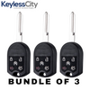 3 X 2007-2017 Ford Lincoln / 5-Button Remote Head Key / CWTWB1U793 (AFTERMARKET) (BUNDLE OF 3)