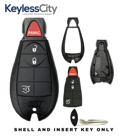 2008-2019 Chrysler Dodge Jeep VW 4-Button Fobik Key SHELL for IYZ-C01C (AFTERMARKET)