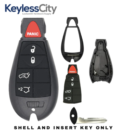 2008-2019 Chrysler Dodge Jeep VW 5-Button Fobik Key SHELL for IYZ-C01C (AFTERMARKET)