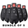 5 X 2013-2024 Dodge RAM / 4-Button Fobik Key / GQ4-53T (AFTERMARKET) (BUNDLE OF 5)