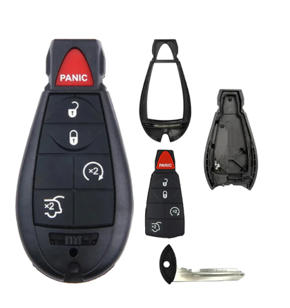 2008-2019 Chrysler Dodge Jeep VW 5-Button Fobik Key SHELL for IYZ-C01C /Remote Start / Hatch (AFTERMARKET)