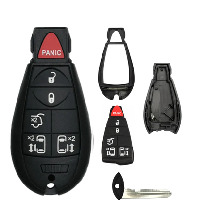 2008-2019 Chrysler Dodge Jeep VW 6-Button Fobik Key SHELL for IYZ-C01C / Power Sliding Door / Hatch (Aftermarket)