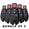 5 X 2013-2020 Dodge RAM / 4-Button Fobik Key / GQ4-53T (AFTERMARKET) (BUNDLE OF 5)