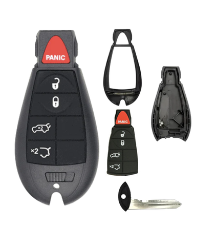 2008-2019 Chrysler Dodge Jeep VW 5-Button Fobik Key SHELL for IYZ-C01C / Hatch / Rear Glass (AFTERMARKET)