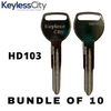 10 X HD103 / X214 - Honda / Acura Key Blank - Test Key Blade (AFTERMARKET) (BUNDLE OF 10)