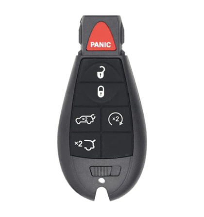 2008-2019 Chrysler Dodge Jeep VW 6-Button Fobik Key SHELL for IYZ-C01C / Remote Start, Rear Glass, Hatch (AFTERMARKET)
