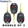 3 X 2014-2018 Toyota Camry / 4-Button Remote Head Key / HYQ12BDM (H Chip) (AFTERMARKET) (BUNDLE OF 3)