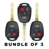 3 X 2014-2018 Toyota Camry / 4-Button Remote Head Key / HYQ12BDM (H Chip) (AFTERMARKET) (BUNDLE OF 3)