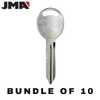 10 X Chrysler / Dodge / Jeep Y159 / P1795 Metal Key Blank (JMA CHR-15E) (BUNDLE OF 10)