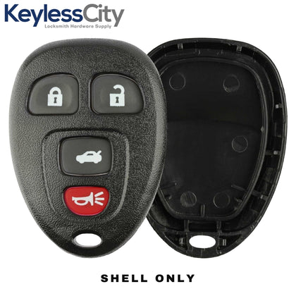 2004-2013 GM 4-Button Keyless Entry Remote SHELL For KOBGT04A - Black (AFTERMARKET)