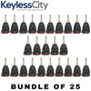 25 X 2004-2016 Chrysler / Jeep / Dodge / 4-Button Remote Head Key Shell / Y159 / OHT692427AA (Bundle of 25)