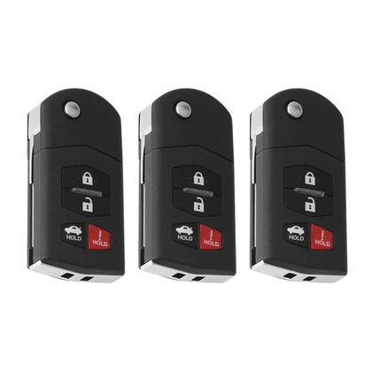 3 X 2006-2015 Mazda / 4-Button Flip Key SHELL For BGBX1T478SKE125-01 (AFTERMARKET) (Bundle of 3)