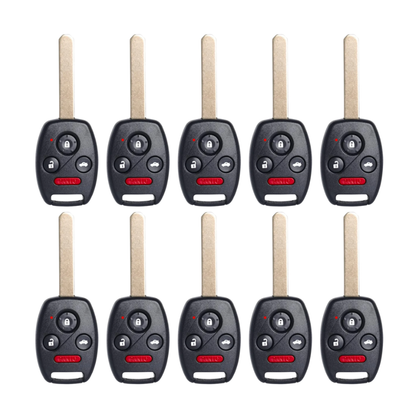 10 X 2008-2015 Honda Accord Pilot / 4-Button Remote Head Key / KR55WK49308 / (AFTERMARKET) (BUNDLE OF 10)