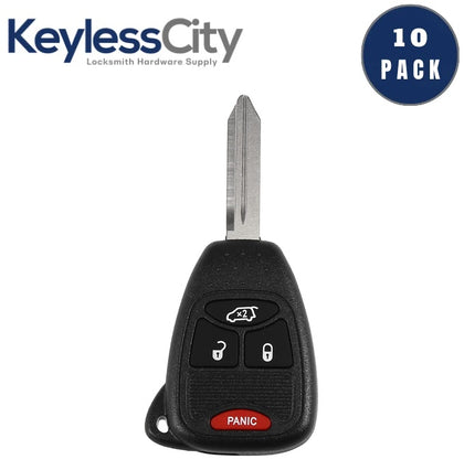 10 X 2004-2018 Chrysler Dodge Jeep / 4-Button Remote Head Key / OHT692427AA (AFTERMARKET) (BUNDLE OF 10)