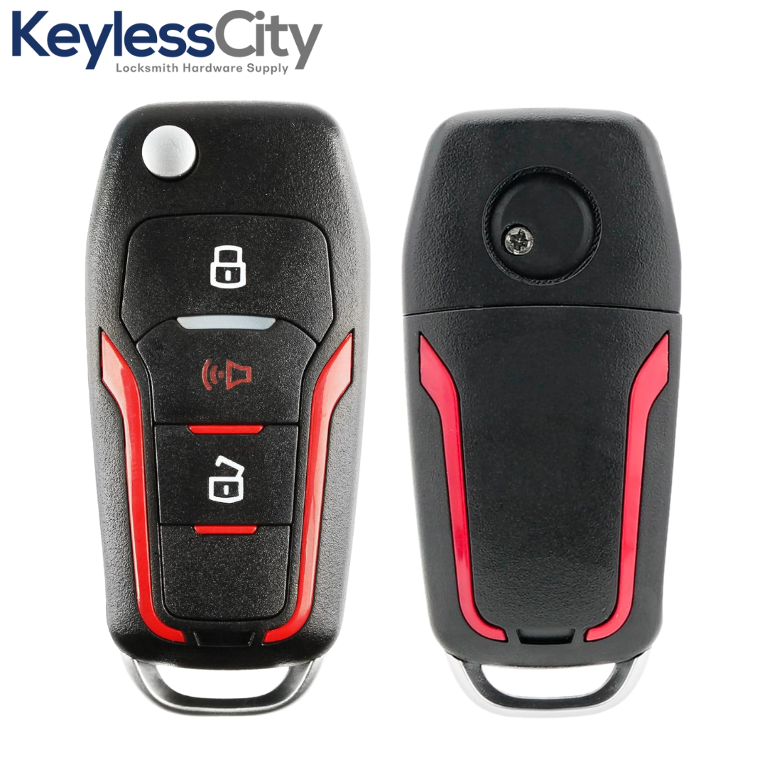 Ford H92-PT / H84 / 3-Button Flip Key (4D63 80 Bit Chip) (red color ...