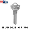 50 X Ilco - KW10-NP TITAN / KWIKSET Key Blank (BUNDLE OF 50)