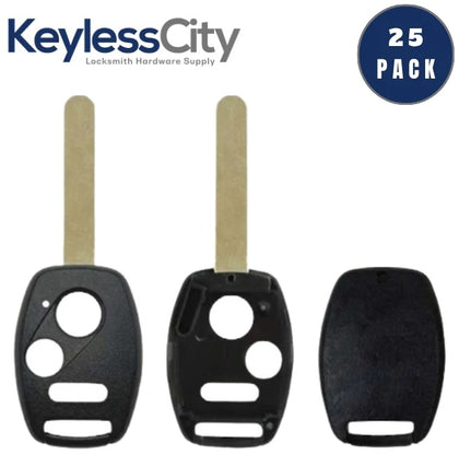 25 X 2002-2014 Honda / 3-Button Remote Head Key Shell with chip holder / HO01 / OUCG8D-380H-A CWTWB1U545 CWTWBIU545 (Bundle of 25)