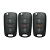 3 X 2012-2013 Kia Rio / 3-Button Flip Key SHELL KK10 HS / PN: 95430-1W020 TQ8-RKE-3F02 (AFTERMARKET) (Bundle of 3)