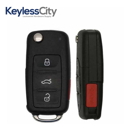 2011-2016 Volkswagen / 4-Button Remote Flip Key / 5K0837202AE / NBG010180T / 315 MHz (AFTERMARKET)