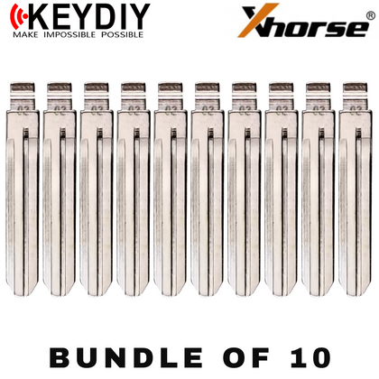 10 X KEYDIY - TR47 - Flip Key Blade - #02 - For Xhorse / Keydiy Universal Remote Flip Keys (BUNDLE OF 10)