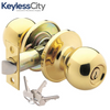 Kwikset High Safety Tubular Mortise Cylinder Door Knob Lock - Polished Brass