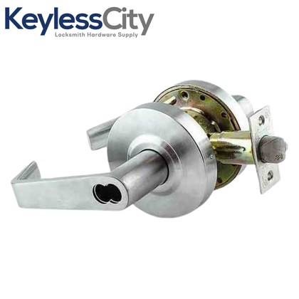 Commercial Lever Set Handle - SFIC IC Core - 2-3/4” Standard Backset - Satin Chrome - Storeroom - Grade 2