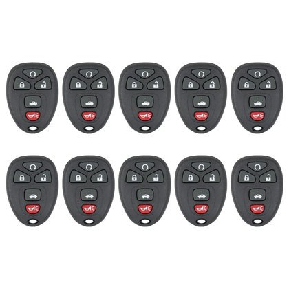 10 X 2004-2013 GM / 5-Button Keyless Entry Remote / PN: 22733524 / KOBGT04A (AFTERMARKET) (BUNDLE OF 10)