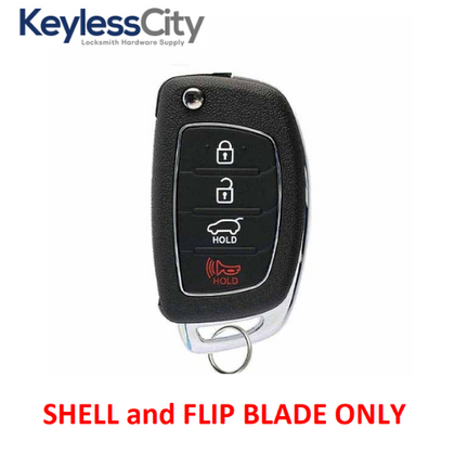 2015-2019 Hyundai Sonata 4-Button Flip Key SHELL For TQ8-RKE-4F16 / TQ8-RKE-4F25 (AFTERMARKET)