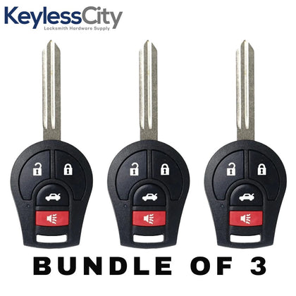 3 X 2003-2019 Nissan / 4-Button Remote Head Key / PN: H0561-3AA0B / CWTWB1U751 / (AFTERMARKET) (BUNDLE OF 3)