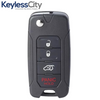 2015-2020 Jeep Renegade Fiat 500X / 4-Button Flip Key / PN: FI5-AM433TX / 2ADFTFI5AM433TX (AFTERMARKET)