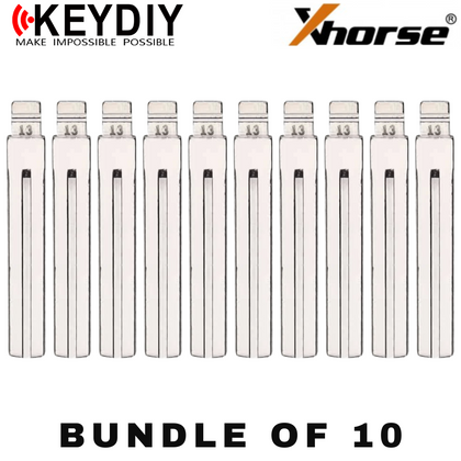 10 X KEYDIY - LXP90 / TOY40 - Flip Key Blade - #13 - For Xhorse / Keydiy Universal Remote Flip Keys (BUNDLE OF 10)