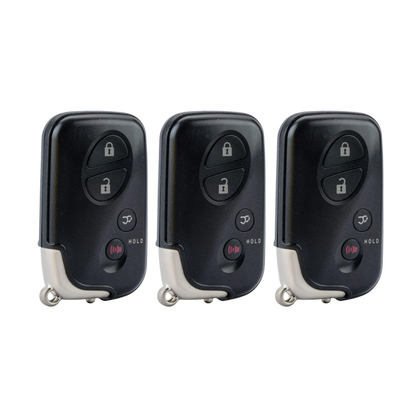 3 X 2006-2012 Lexus / 4-Button Remote Smart Key SHELL / HYQ14AAB HYQ14ACX HYQ14AAF (AFTERMARKET) (Bundle of 3)
