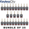 25 X 2013-2017 Honda CR-V Crosstour / 3-Button Remote Head Key SHELL / HO-03-PT / MLBHLIK6-1T (AFTERMARKET)(Bundle of 25)