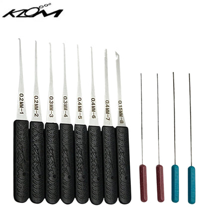 KLOM - 12-Piece Broken Key Extractor Tool Kit – Professional Lock Removal Hooks & Needle Set