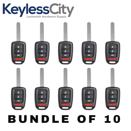 10 X 2016-2019 Honda Accord / 4-Button Remote Head Key / PN: 35118-T2A-A60 / MLBHLIK6-1TA (AFTERMARKET) (BUNDLE OF 10)