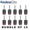 10 X 2016-2019 Honda Accord / 4-Button Remote Head Key / PN: 35118-T2A-A60 / MLBHLIK6-1TA (AFTERMARKET) (BUNDLE OF 10)